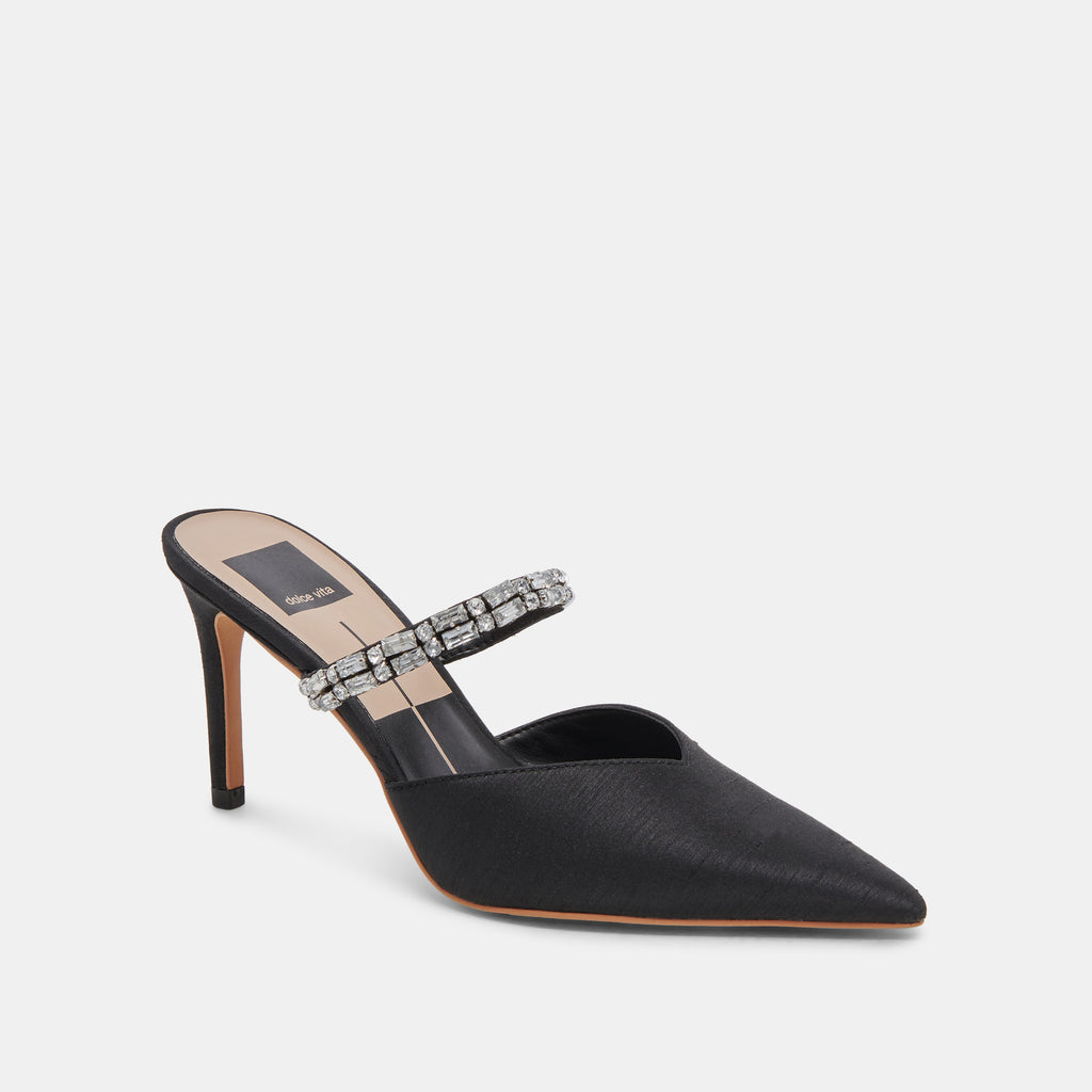 MIALIT Black Rhinestone High Heels for Women Sexy,Closed Toe,Pointed Toe,  Black, 7 UK: Amazon.co.uk: Fashion